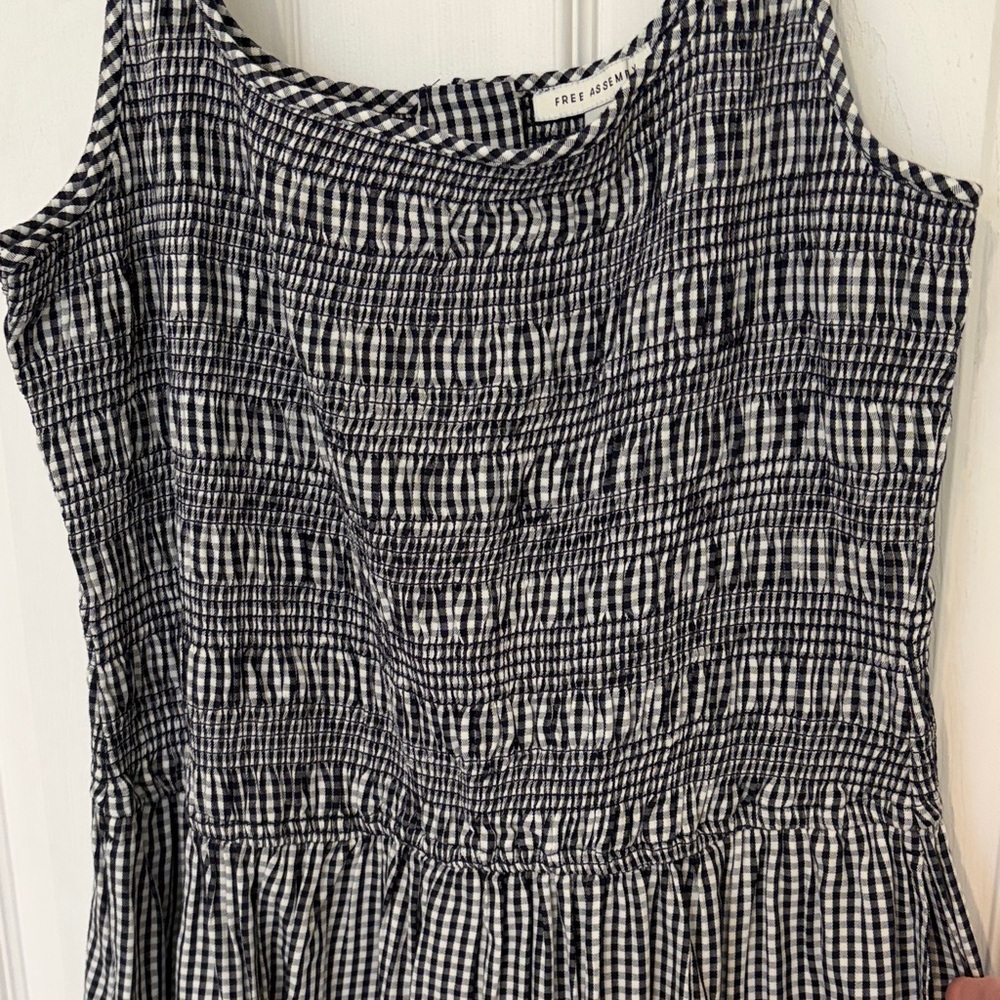Black and White Gingham Smocked Sundress - Picture 3 of 3